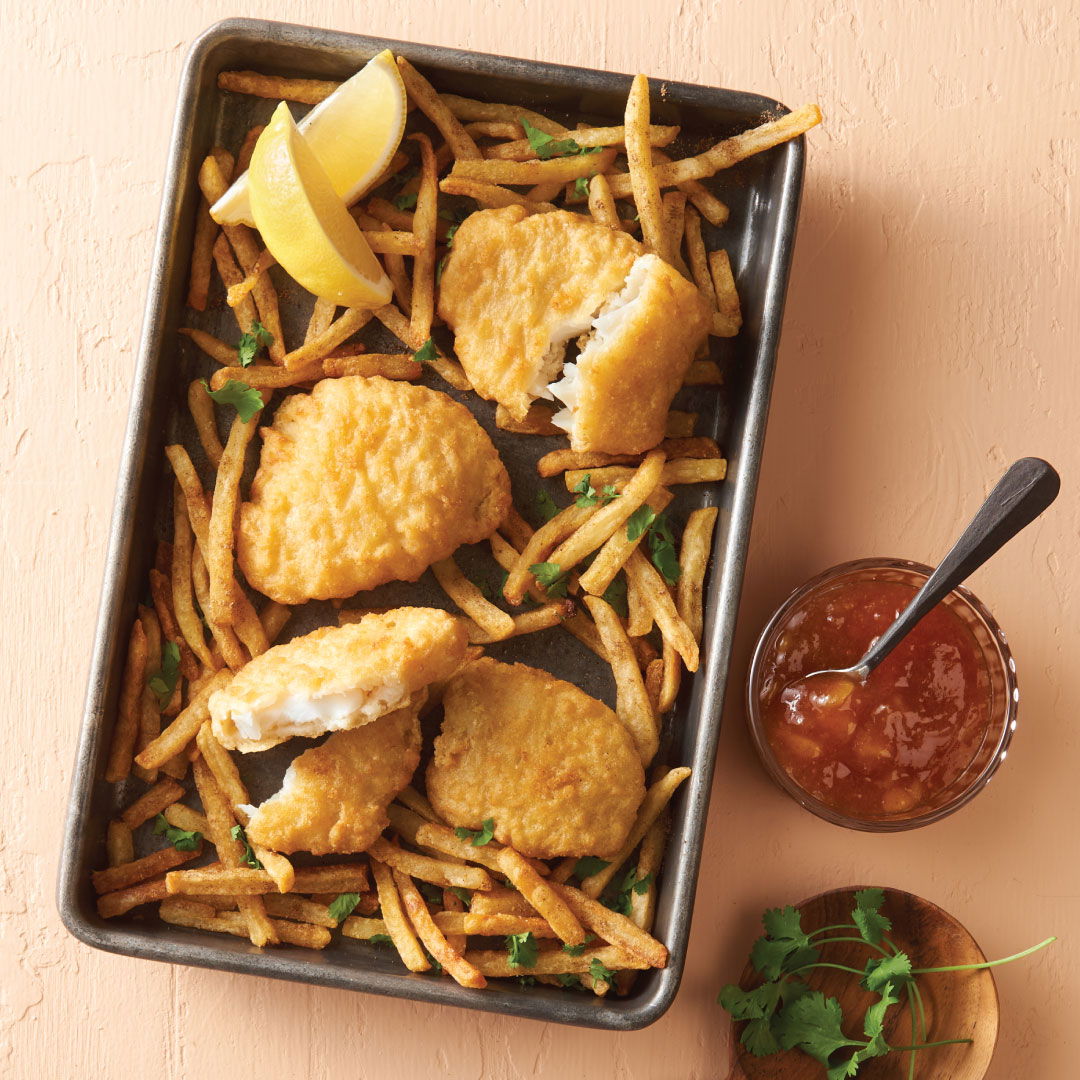 indian-sheet-pan-fish-and-chips recipe