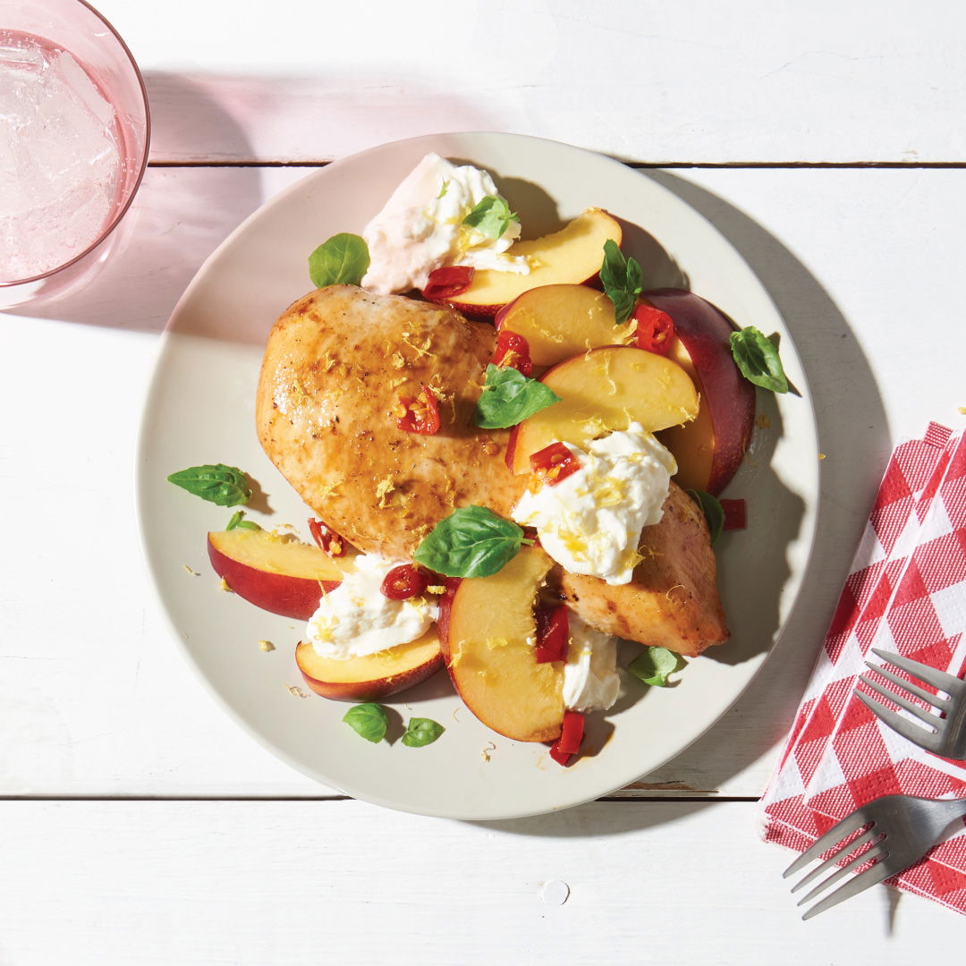 air-fryer-stone-fruit-chicken-caprese recipe