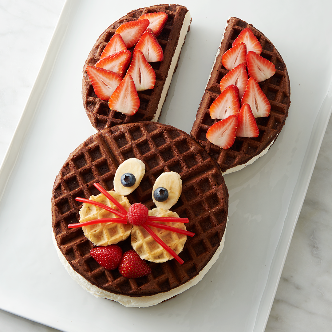 brownie waffle ice cream bunny cake