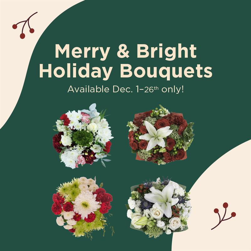 merry and bright holiday bouquets