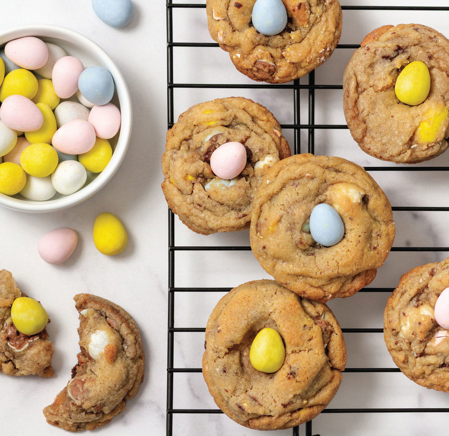 Mini Cadbury Egg Cookies
