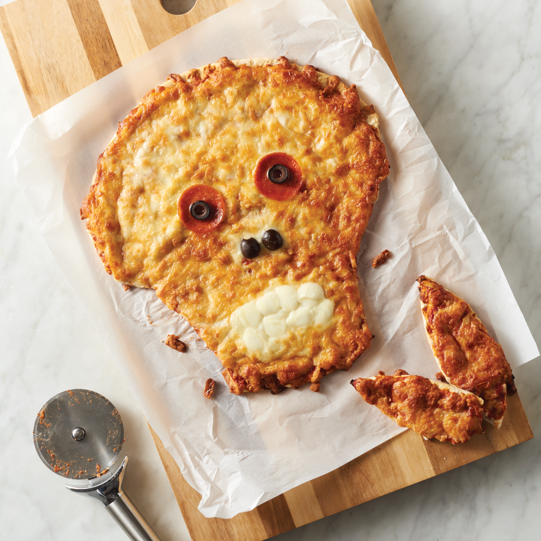 halloween skull pizza