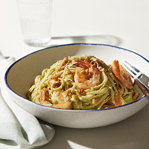 pesto shrimp linguine