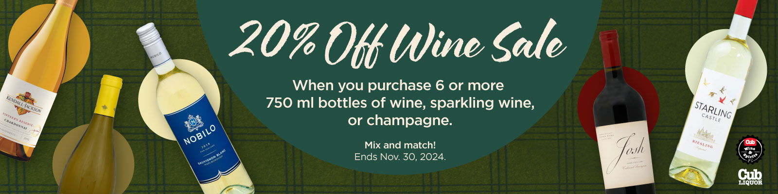 20% wine sale