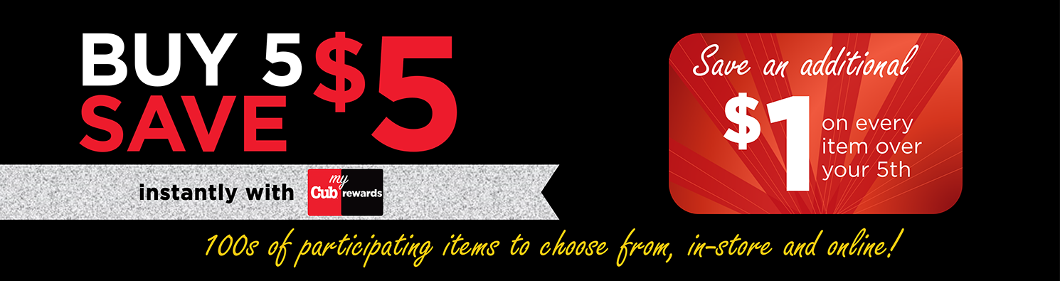 Buy 5 Save 5 - shop every item in the sale