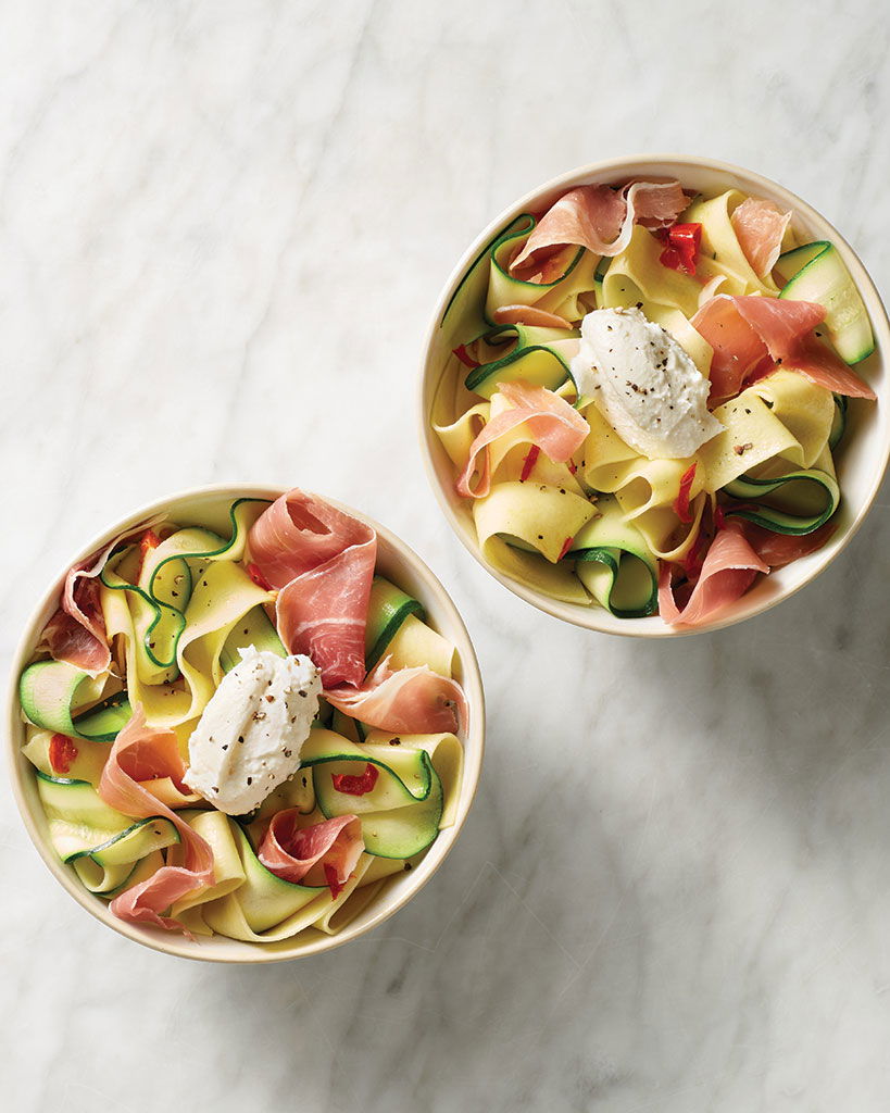 Pasta with Zucchini, Ricotta, and Prosciutto