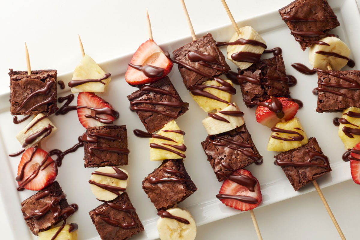 Brownie & Fruit Kabobs