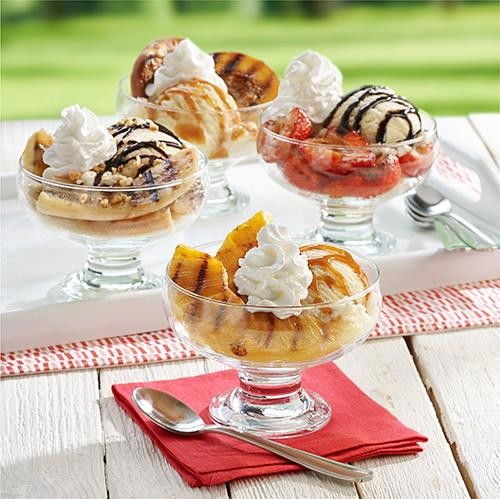 Grilled Fruit Ice Cream Sundaes