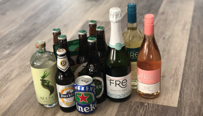 non-alcoholic beer and wine