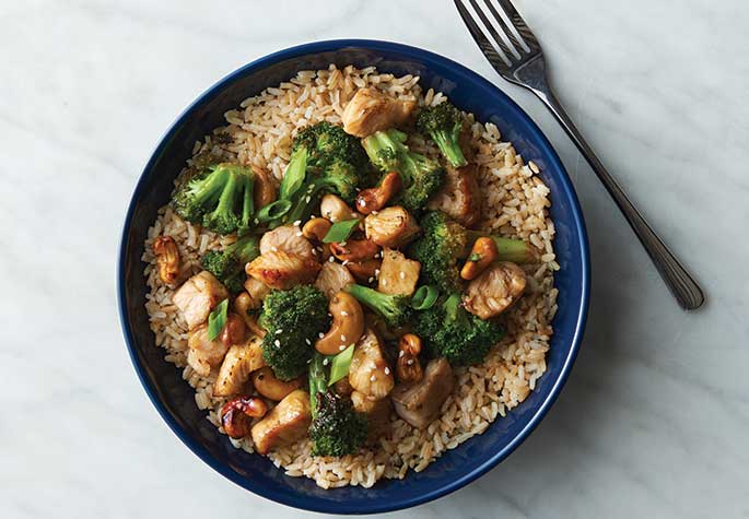 Air Fryer Teriyaki Cashew Chicken Bowls