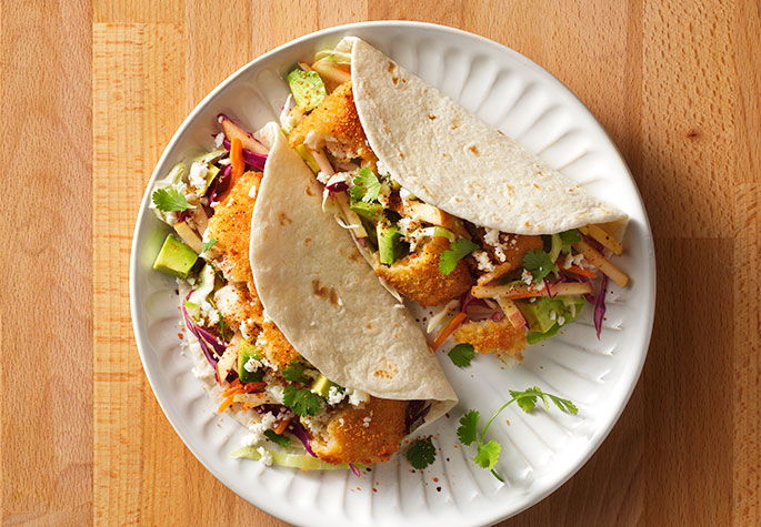 Baja Fish Tacos with Apple Slaw
