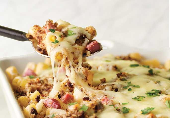 Baked Cheesy Corned Beef Ziti