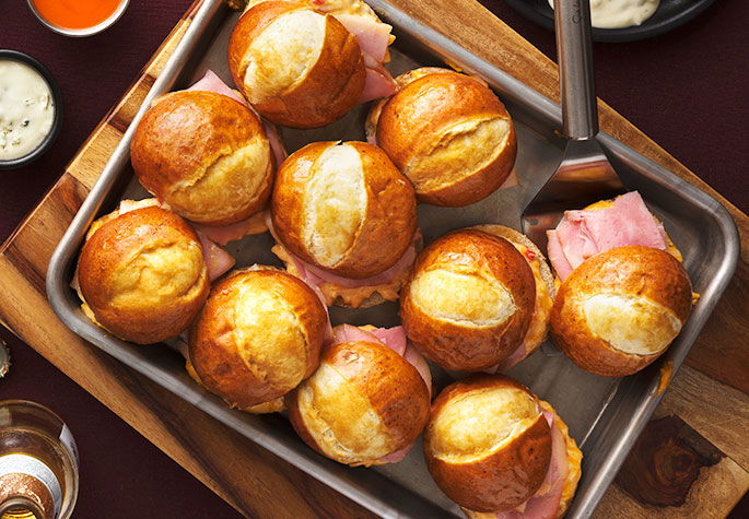 Pimento Cheese & Ham Pull Apart Sandwiches