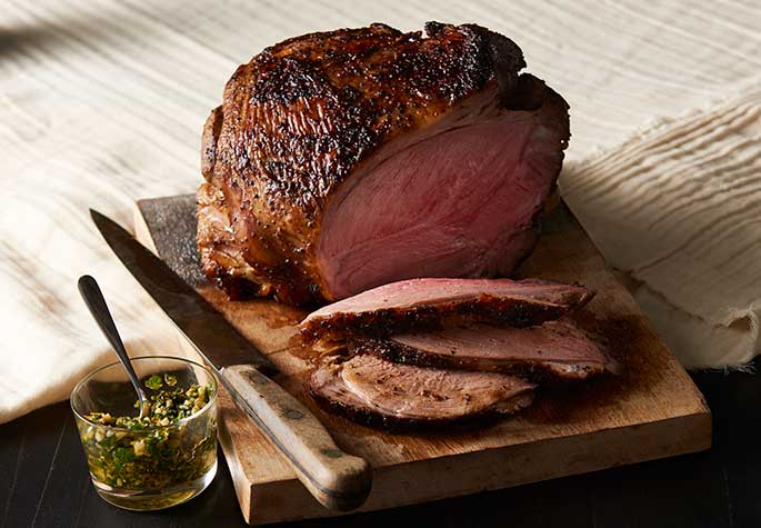 Roasted Leg of Lamb with Mint and Orange