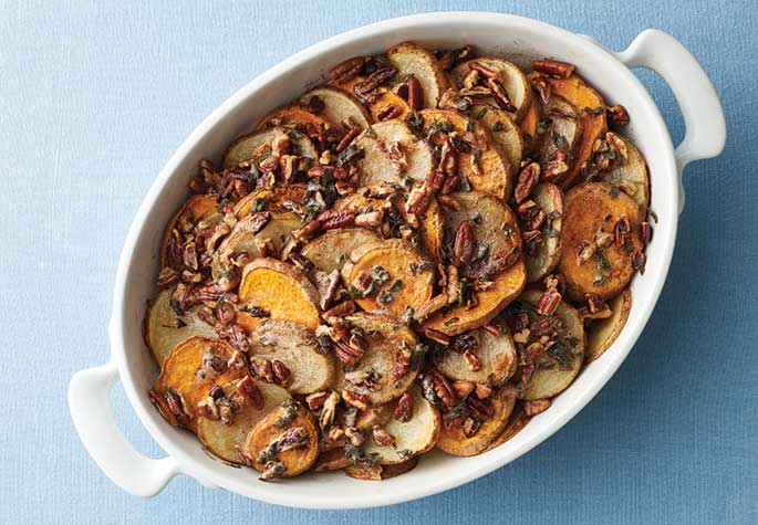 Roasted Potatoes with Brown Butter Pecan Sauce 