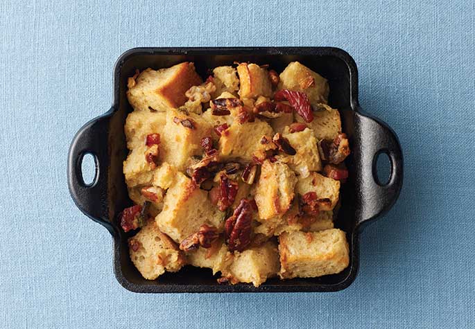 Sourdough Stuffing with Pecans, Sage, and Pancetta 