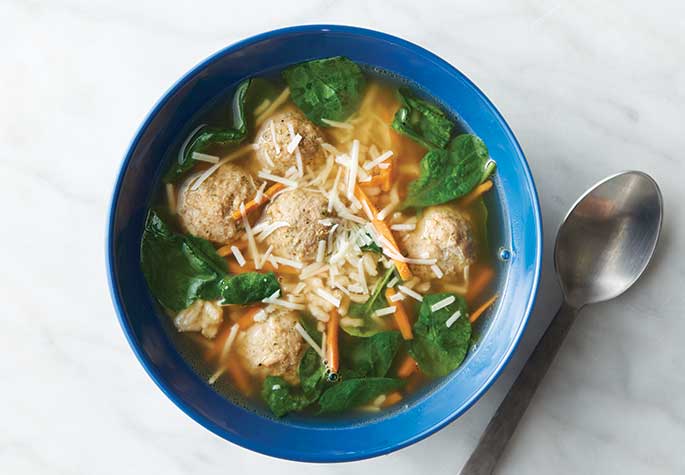 Spinach and Meatball Soup