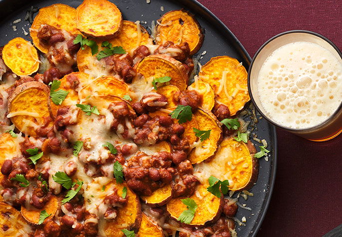 Sweet Potato Chili Nachos
