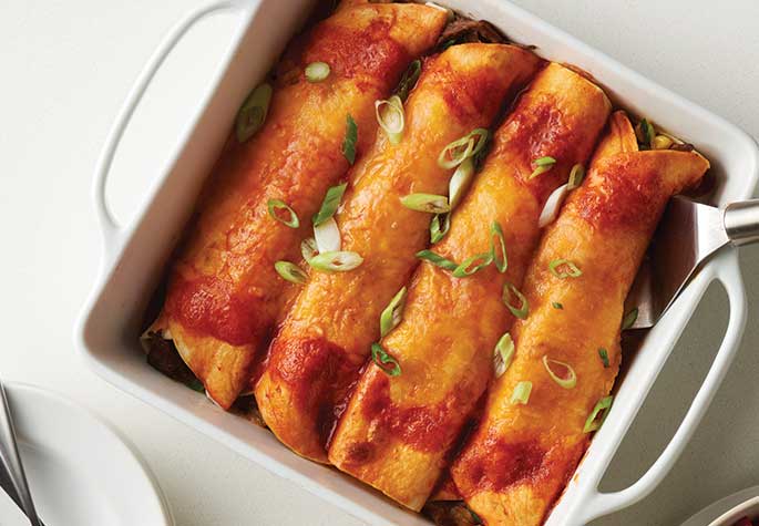 Beef and Corn Enchiladas