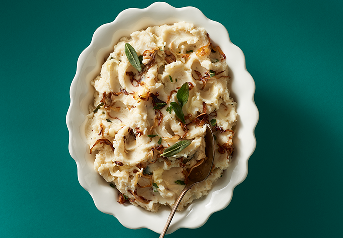 Caramelized Onion, Gruyere and Sage Mashed Potatoes