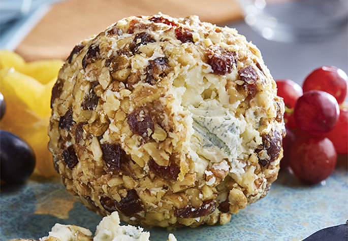 Gorgonzola Date and Walnut Cheese Ball