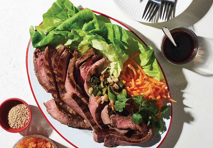 Grilled Korean Ribeye Lettuce Wraps