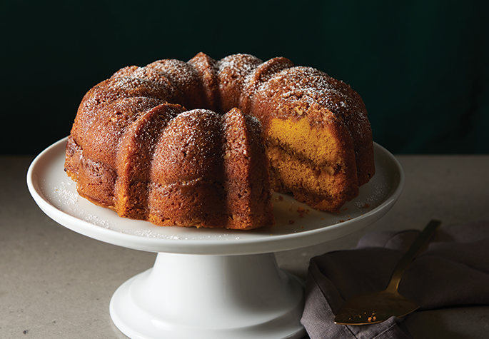 Layered Pumpkin Streusel Cake