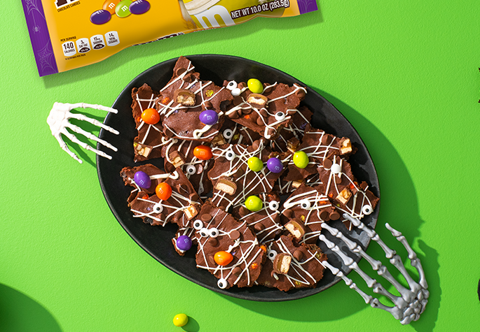 Halloween Chocolate Bark Brownies