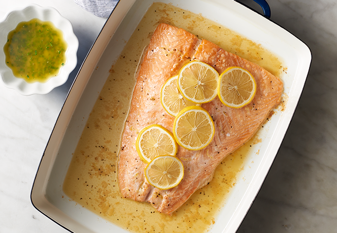 Slow Roasted Lemon Butter Salmon