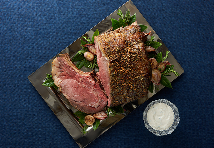 Standing Rib Roast with Horseradish Sauce