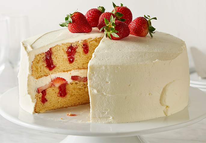 strawberry whipped cream cake