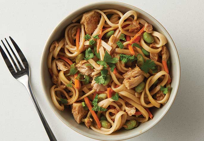 Udon Noodle Salad with Tuna and Veggies