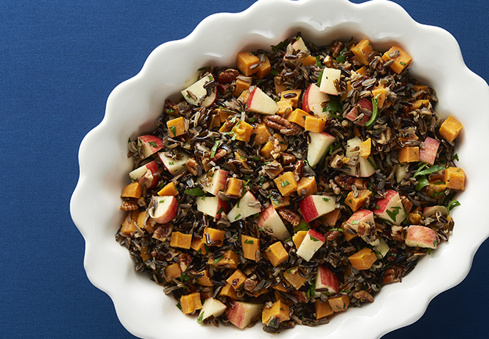 Wild Rice Roasted Sweet Potatoes and Apple Salad